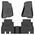 curple Floor Mats Compatible for 2018-2021 Wrangler JL Unlimited 4-Door(Not for JK),Black TPE All Weather Protective Floor mats, Full Set of Front and Rear Floor mats