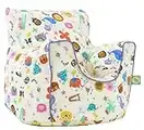 Cotton Party Animal Bean Bag Arm Chair with Beans