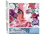 Figured'Art Peinture par Numéro Adulte Visage et Fleurs - Activité Manuelle Kit de Loisir Créatif DIY Numéro d'Art Complet - 40x50cm sans châssis en bois