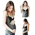 Naked Nursing Tank The Open Busted Breastfeeding Tank Top, Layering Cami & Maternity Undershirt - Bamboo/Cotton Charcoal