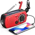 Radio de Emergencia NOAA Radio meteorológica – Portátil manivela de Mano Solar Radio Am FM Linterna SOS Alerta teléfono Celular Cargador 2300mAh Power Bank iPhone/teléfono Inteligente ezbnb