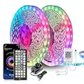 Mexllex LED Strip Lights 30m (2 Rolls of 15m) Ultra-Long LED Lights Strip Music Sync, App Control with Remote, LED RGB Tape Lights LED Lights for Bedroom