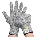 Guantes a prueba de cortes: alto nivel 5 de protección, aptos para alimentos (XL)