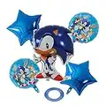 5pcs 18inch Sonic Foil Helium Balloons Super Hero Baby Shower Birthday Theme Party Decoration Supplies Kids Toys Air Globos