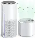 Afloia HEPA Air Purifier with Humidifier, 3 Stage H13 Filters for Home Allergies Pets Hair Smoker Odors, Evaporative Humidifier, Auto Shut Off, Quiet Air Cleaner with Night light, MIRO PRO