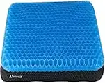 Abroca Gel Seat Cushions for Long Sitting, Double Thick Cooling Seat Pads for Back Sciatica Tailbone Pain Pressure Relief with Non-Slip Cover, Chair Pads for Car Seat Driver, Office Desk,Wheelchair