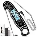 Meat Thermometer, Instant Read Food Thermometer for Cooking, Digital Food Thermometer with LCD Backlight for Candy Fry Grill BBQ Liquids, Kitchen Oven Safe Dual Probe 2 in 1 Thermometer