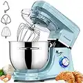 Impastatrice Planetaria 1500W, Vospeed 7L Robot da Cucina, 6 Velocità di Impulsi, con Ciotola di Acciaio Inossidabile, Frusta, Gancio, Frusta per Dolci, Lavabile in Lavastoviglie-Blu