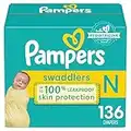 Diapers Newborn/Size 0 (< 10 lb), 136 Count - Pampers Swaddlers Disposable Baby Diapers, Huge Pack (Packaging May Vary)