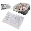 Ledeak Cat Cushion Bed, Plush Pets Puppy Kitten Small Dog Super Soft Warm Washable Foldable Sleeping Bag House Pads Thermal Mat Blanket for Basket Carrier Indoor Outdoor Toy (Grey)