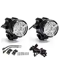 KASER Par de Faros para Luz Delantera de Motocicleta Luces Antiniebla Delanteras Adicionales para Motocicleta Quad con Interruptor Y Soporte de Fijación 45W 3000 LM 12V-80V