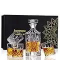 Aoeeppa Juego de Jarra de Whisky, 5 Piezas, 780ml Decantador y 4 Vasos de Whisky 300ml, Whisky Set para Cóctel, Whisky Escocés, Bourbon, Regalo de Whisky para Hombre, Padre