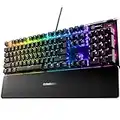 SteelSeries USB Apex 5 Hybrid Mechanical Gaming Keyboard – Per-Key RGB Illumination – Aircraft Grade Aluminum Alloy Frame – OLED Smart Display (Hybrid Blue Switch)