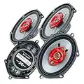 4X Soundxtreme ST-680 5x7 Inch / 6x8 Inch 3-Way 700 Watts Coaxial Car Speakers 4-Ohm Polypropylene Mid-Woofer Cone Material Polyester Foam Speaker Surround