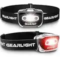 GearLight 2Pack LED Headlamp - Outdoor Camping Headlamps with Adjustable Headband - Leightweight Headlight with 7 Modes and Pivotable Head - Bright Headlamps for Adults with a Machine Washable Band