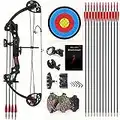 Lanneret Compound Bow and Archery Sets - Right Hand Archery Compound Bows 15-29 lbs Draw Weight Adjustable for Youth and Beginners，Hunting Bow Kit for Beginner