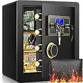 2.2 Cu ft Fireproof Safe Box for Home with Fireproof Bag, Electronic Home Security Safe with Programmable Keypad Lock and Built in Lock Box, Secure Documents Money Valuables