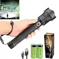 LucaSng Super Bright Torch, Rechargeable Torch Long-Endurance Battery Sturdy Alloy Waterproof LED Flashlight for Outdoors Hiking Camping Riding Caving