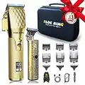 FADEKING® Professional Hair Clippers for Men - Cordless Beard Trimmer for Men, LCD Display Hair Clippers and Trimmer Set for Barber Haircut, Mens Grooming Kit with Travel Case, Gifts for Men