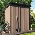 AECOJOY 1.53x0.91m Metal Garden Shed, Small Shed with Design of Lockable Door, Garden Storage Shed For Firewood, Garbage Can, Bike