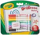 CRAYOLA Washable Dry-Erase Markers - Assorted Colours (Pack of 8) | Low Odour, Easy Wiping Colouring Fun! Ideal for Kids Aged 3+