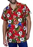 Funky Hawaiian Shirt, Parrotcherry, red, XS