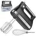 MHCC 5-Speed​ Electric Hand Mixer with Snap-On Storage Case, Whisk Beaters, 250-Watt-Black