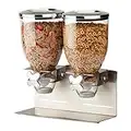 Zevro Indispensable Designer Dry Food Dispenser, Dual Control, Stainless Steel, Silver