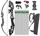 Vogbel 50" Takedown Recurve Bow and Arrows Set Archery Kit Right Hand Longbow for Adult Beginner Practice Hunting Competition(Black,40lb)