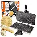 MasterChef Krumkake Baker- Make 2 Homemade Pizzelle Like Cookies, Great for Cannoli Filling & Waffle Cones, Fun Nonstick Electric Iron Press Kitchen Appliance-Home Made Baked Treats Spring Summer Gift