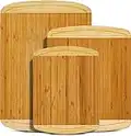 Organic Bamboo Cutting Board Set of 3 with Lifetime Replacements - Wood Cutting Board Set with Juice Groove - Wooden Chopping board Set for Kitchen, Meat and Cheese - Wooden Cutting Boards for Kitchen