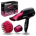 Panasonic - Personalcare EH-NA65-K825 | Sèche-cheveux, Technologie Nanoe, Soin du cheveu, 3 vitesses, 4 températures, 3 accessoires, Touche Air Froid, Noir et rose