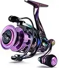 Sougayilang Spinning Reel 6.0: 1 Relación de Engranaje Marco de Grafito, 12 + 1 BB Carretes de Pesca Coloridos con 25 lbs de Arrastre de Carbono, para Carrete Giratorio de Agua Dulce o Salada