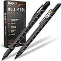 RAK Multi-Tool 2Pc Pen Set - LED Light, Touchscreen Stylus, Ruler, Level, Bottle Opener, Phillips Screwdriver, Flathead, and Ballpoint Pen…