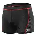 Lixada Pantaloncini Intimo Ciclismo da Uomo Traspirante Gel Imbottito per MTB Ciclismo a Lunga Distanza Nero/Nero e Rosso