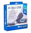 Midland M-MINI USB, Radio CB senza licenza Multibanda con Presa USB, Dimensioni Ridotte, Display LCD con S/Meter, Doppia Modalità Squelch, Ricarica Rapida, Presa Altoparlante Esterno