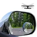 4Pcs Blind Spot Mirrors Car Accessories - 2" Round HD Glass Slim Frameless Convex Rear View Mirror, Wide Angle 360°Rotate 30°Sway Adjustable Stick On Mirror for All Cars, SUV, and Trucks.