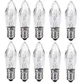 Pinlamp 10Pcs 3W Ampoules De Verre De Lumière Chaud Bougies Effilées E10 LED Ampoules De Remplacement pour Lampes,34v