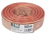 BLca 50m - 2 x 1.5mm² - Câble Audio pour Enceintes - Câble HP haut-parleur en CCA Cuivre pour HiFi et Hi-Fi Embarquée 1 5mm2