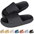 Cozislides Original Slippers Damen Herren Cloudyzz Schlappen Cosify Wolken Hausschuhe Badeschlappen Gummi Rutschfeste Pantoletten Offener Zehentranner Sommer Garten Badelatschen Schwarz 40/41 EU