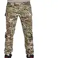 Hommes Tir BDU Combat Pantalon Pantalon avec Genouillères Multicam MC pour Tactique Militaire Army Airsoft Paintball (M)