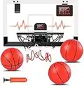 STAY GENT Mini Canasta Baloncesto Interior con Electrónica Puntuación Registro para Niños y Adultos, Canasta Baloncesto Infantil Oficina y Casa con 3 Balón, Juego Juguetes de Regalo para Niños Niñas