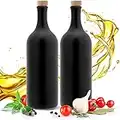 Kaminfix Essig & Öl Spender - Flasche mit Ausgießer, 2er Geschenkset für Feinschmecker handgefertigt und einzigartig im Design Made in Germany authentisch chic und zeitlos (2x 750ml, schwarz)