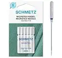 SCHMETZ - Agujas para máquinas de coser | 5 Agujas Microtex | 130/705 H-M | Grosor de aguja 60/8 | Ideales para tejidos muy densos o muy finos.