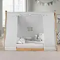 New P'kolino Tent Twin Floor Bed - Natural or White Frame, Grey, Children’s Bedroom Furniture … (Natural Frame)