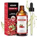 AESHORY Olio di Rosa Canina 100ml, 100% Puro e Naturale Olio di Rosa Mosqueta Pressato a Freddo con Vitamina C Acidi Grassi Insaturi per Anti-invecchiamento Rivitalizzano Pelle, Capelli