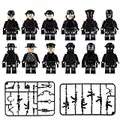 YISKY Militär Figuren Set, 12 Stück Militärische Minifiguren Sets, Militärbasisspielzeug Mit Waffen, Figuren Mini Militär Armee, Schwarze Swat Figuren Cosplay Geschenke für Jungen und Mädchen