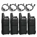 Retevis RT622 Walkie Talkie Mini, PMR446 License Free, 16 Channels CTCSS/DCS 2 Way Radio Rechargeable, VOX Squelch Scan, Portable Walkie Talkies with Headset for Retail, Family(Black, 2 Pairs)