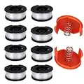 TOPEMAI AF-100 Spool, AF-100-3ZP Replacement Auto Feed Spool AF100 0.065" String Trimmer Line Replacement AF1003ZP for GH900 GH600 ST7700 String Trimmer(8 Pack+2 Spool Cap and Spring)