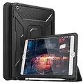 MoKo Funda Compatible con 2018/2017 iPad 9.7 6th/5th Generation, [Protector de Pantalla Incorporado] Cubierta Anti-Rasguños con Auto Estela/Sueño y Soporte de Pencil para iPad 9.7" 2018/2017 - Negro